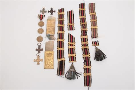 ratisbon's | 1871 remains of Bavarian flag streamers and medals ...