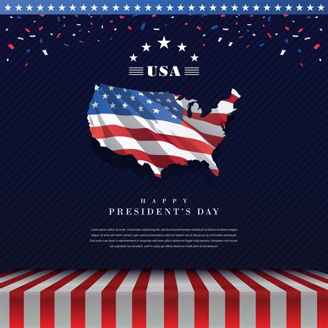 President's Day USA Flag and Map Background For Banner, Social Media Post 17734674 Vector Art at ...