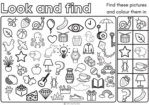 Look and find free colouring page — Easy Play Ideas for Kids
