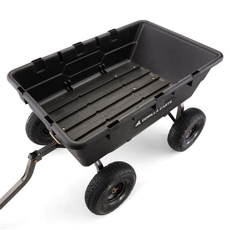 1500 lb Gorilla Carts Heavy Duty Poly Yard Dump Utility Cart - Black in ...