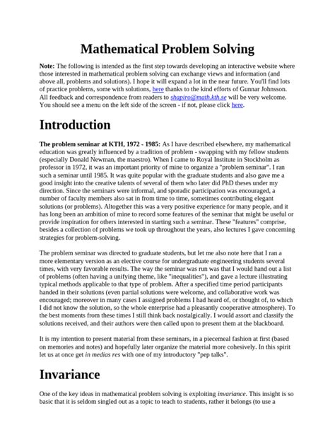 Image result for Mathematics as Problem Solving PDF