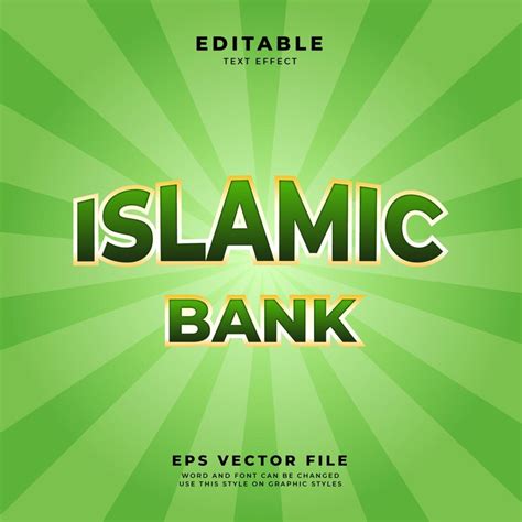 Editable text effect style islamic bank | Premium Vector