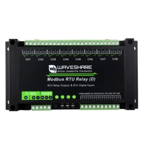 Buy Waveshare Industrial 8-CH Modbus RTU Relay Module (D) – REES52