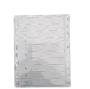 File Separator Plastic 1 TO 10 • Benir e-Store Solutions