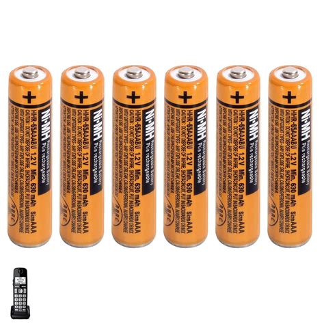 6PCS NI-MH AAA Rechargeable Battery for Panasonic HHR-65AAABU 1.2V ...