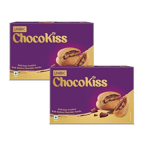 Unibic Choco Kiss Cookies | Centre Filled Cookies | Chocolate Cookies ...