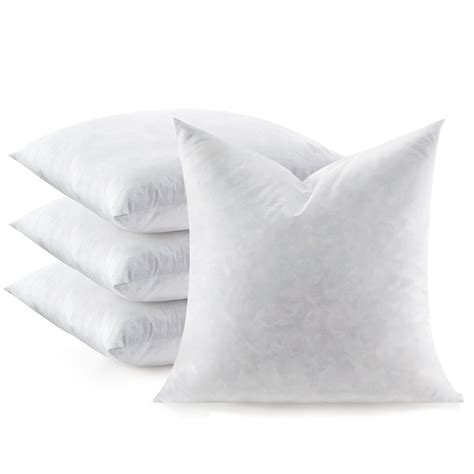 Swandream Feather Throw Pillow Inserts Set of 4, Soft Fluffy Square 20 ...