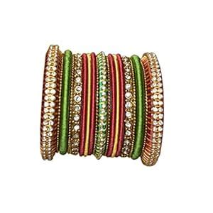 Home Based Company Handicraft Thread Bangles For Women Multi Color(2x6 ...