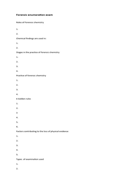 Image result for Enumeration Exam Example