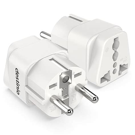 Destinio Europe Travel Adapter, India to Europe Plug Adapter - Pack of ...