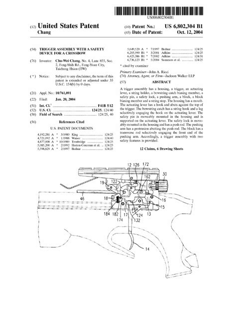 Trigger Assembly With A Safety Device For A Crossbow | PDF | Bow And Arrow | Trigger (Firearms)