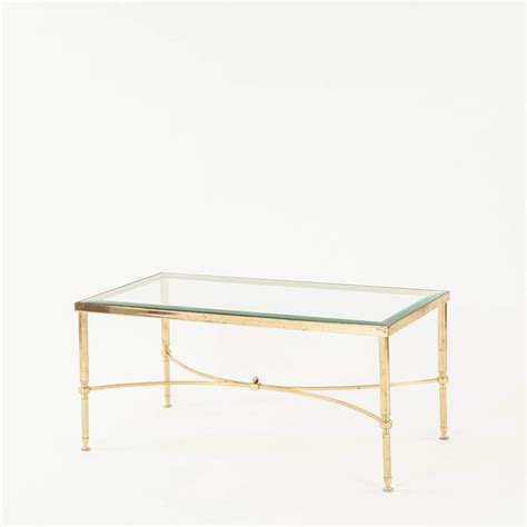 Maison Jansen Glass Brass Cocktail Table at 1stDibs