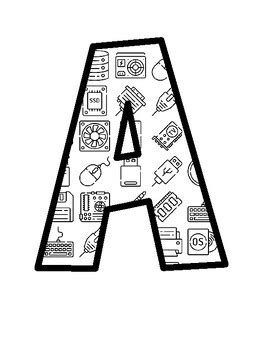 Computer Components Bulletin Board Letters, Computer Components ...