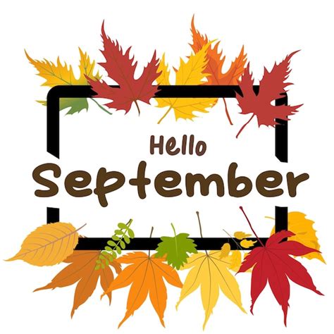 Premium Vector | Hello September vector Autumn design template for ...