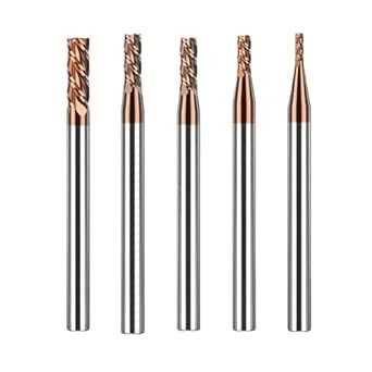 Serplex® 5Pcs Carbide End Mill Cutter Set, 4-Flute CNC Milling Bits CNC ...