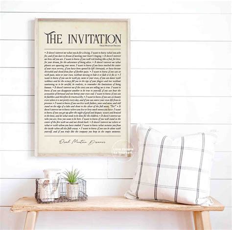 The Invitation Poem by Oriah Mountain Dreamer, Wall Art Print Poster ...