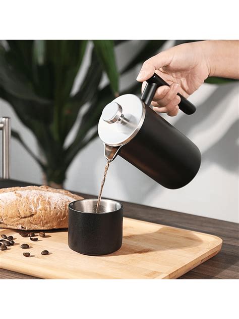 1 Piece Insulated Coffee Machine Coffee Press Stainless Steel Double ...