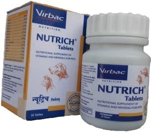 Virbac NUTRICH TABLETS (30) Pet Health Supplements Price in India - Buy ...