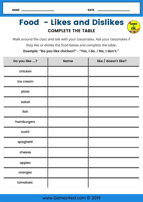 Like Dislike Worksheet 的图像结果