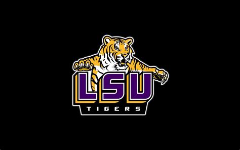 Download Lsu Tigers Logo On A Black Background Wallpaper | Wallpapers.com