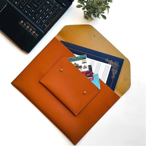 Document Leather Organizer cum Tab Case - Secure Portfolio 32cm x 23cm ...