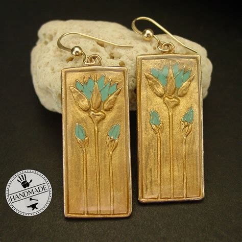 Egyptian Blue Lotus Earrings: Hand Painted Nymphaea Caerulea Flower Inspired by Ancient Egypt ...