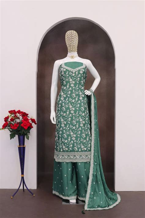 Chinon & Embroedey work Suit – MURUGAN ATTIRE