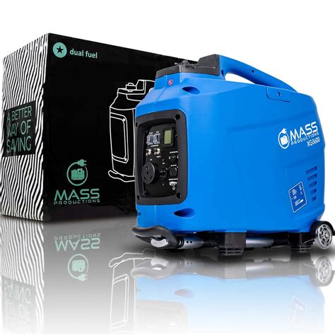 Mass Productions Portable 3600 Max Watt Generator | Dual Fuel, Trolley ...