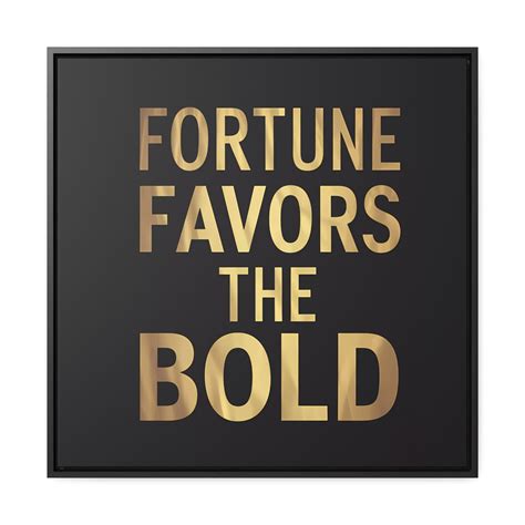 Inspirational Canvas Wall Art, Quote Fortune Favors The Bold, Black Sq ...