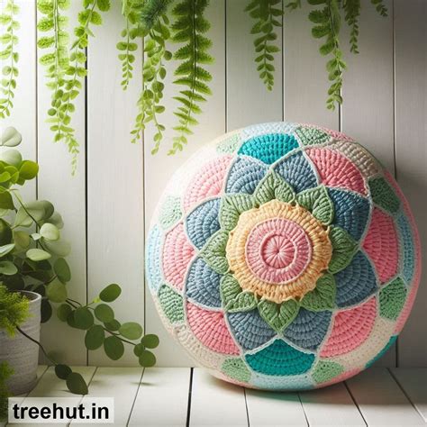 Christmas Crochet Round Cushion Ideas, patterns and how to make them ...