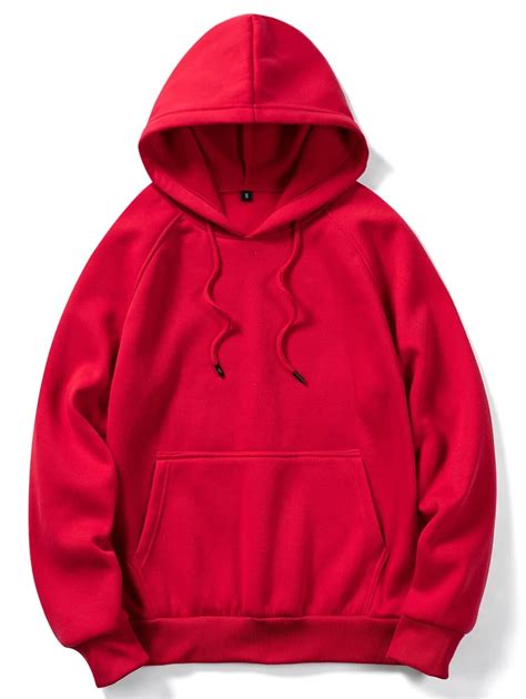 ROMWE MEN Prep Men Kangaroo Pocket Drawstring Hoodie | SHEIN USA