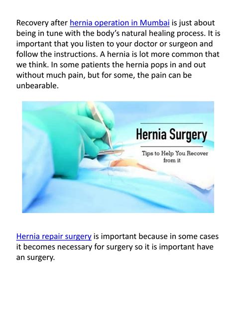 PPT - What are the Do’s and Don’ts After a Hernia Surgery PowerPoint Presentation - ID:11505664