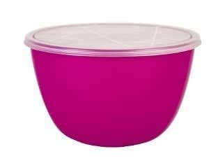 Zak Designs Caribea 3-Quart Serving Bowl with Lid, Raspberry : Amazon ...
