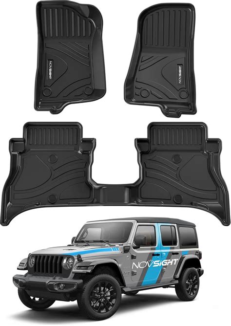Amazon.com: Floor Mats for Jeep Wrangler 4XE 2021 2022 2023, NOVSIGHT ...