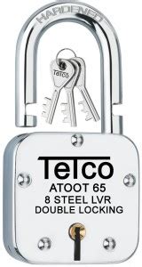 Indora Atoot 65mm Steel Lock 3 Keys Hardened Shackle Double Locking 7 ...