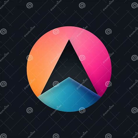 A Colorful Arrow Logo on a Black Background Stock Illustration ...