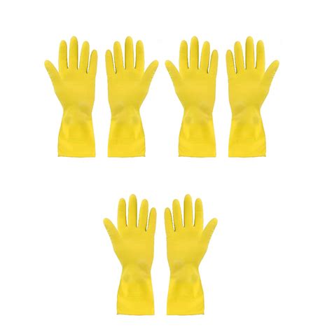 DeoDap 3 Pair Reusable Household Rubber Cleaning Gloves,Dishwashing ...