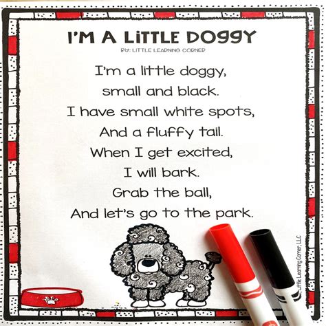 10 Short Dog Poems for Kids | Printable Rhymes - Little Learning Corner