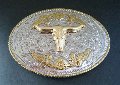 BIG LONGHORNS WESTERN BULL FEATHERS RANCHER BELT BUCKLE (With images ...