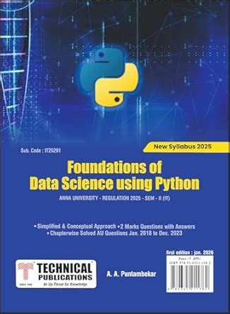 Foundations of Data Science using Python for BE Anna University R25 ...