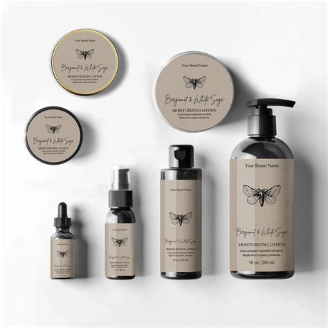 Editable Cosmetic Label Templates, CANVA, Editable Body Product Labels ...