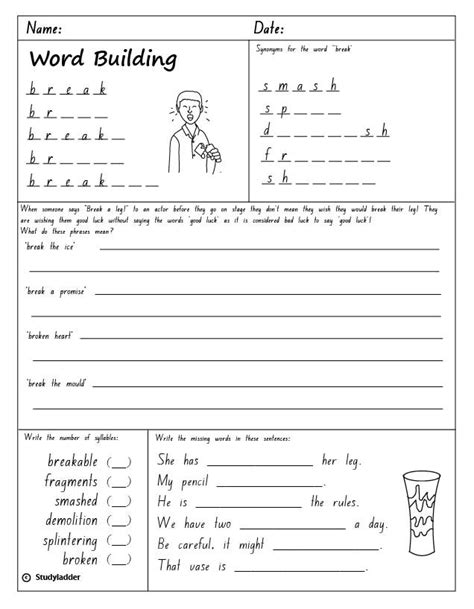 Image result for Word Break Worksheet