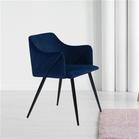 Navy Blue Luxury Cushion Velvet Lounge Chair – Homcraft