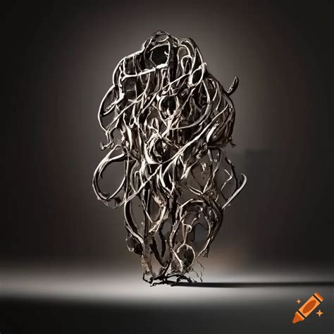 Abstract metal texture sculpture on Craiyon