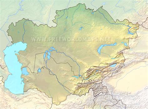 Central Asia Physical Map