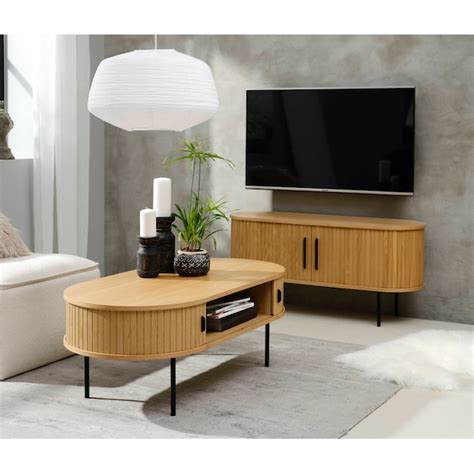 Natural Oak Contemporary/Modern Wood Media Cabinet NL-4625-NAT at Lowes.com
