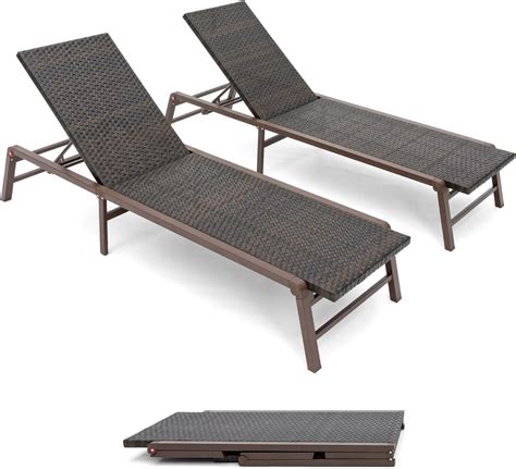 Amazon.com: U ULAND Outdoor Chaise Lounges, Free-Assemble Patio Lounge ...
