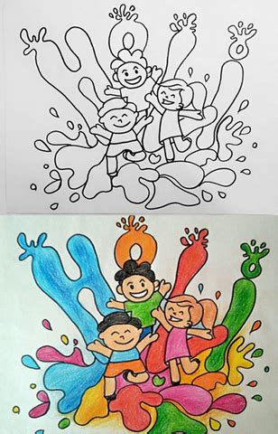 4 Fun and Simple Holi Drawing Ideas for Kids