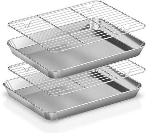 Amazon.com: Baking Pans Set with Rack: 3 PCS Stainless Steel Baking ...