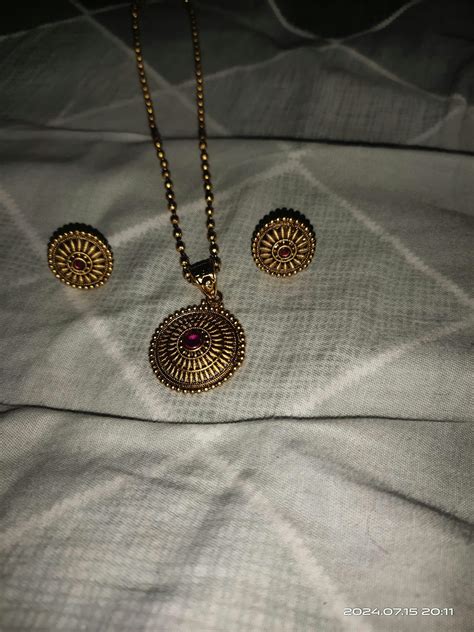 Beautiful gold plated ganesh pendant set with earring - smarsjewelrys